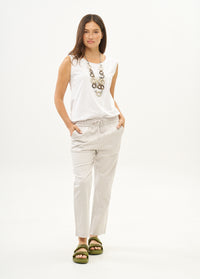 Casual pants with a belt Stone - 00