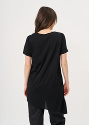 Black short sleeve overlock shirt
