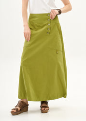 Green ribbon combination button closure skirt