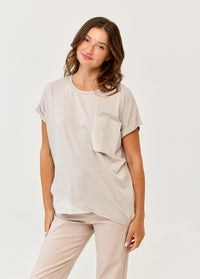 Puff Sleeve Shirt, Stone Weave Fabric Combination - 00