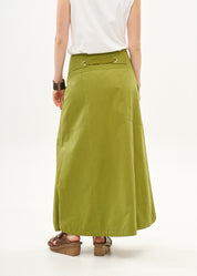 Green ribbon combination button closure skirt