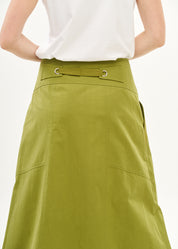 Green ribbon combination button closure skirt