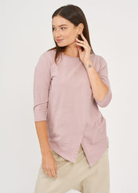 Diagonal stitching ends pink 3/4 sleeve - 00