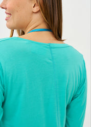 V-neck T-shirt, soft turquoise fabric