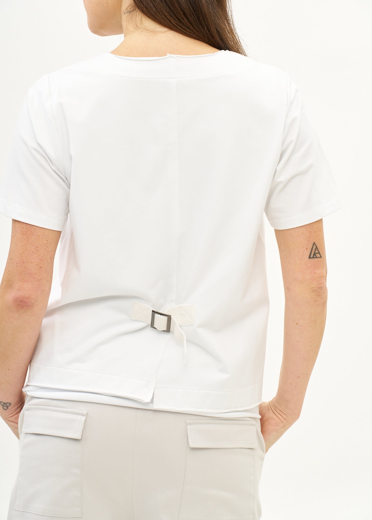 White ribbon combination t-shirt top
