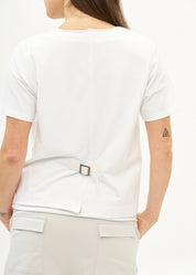 White ribbon combination t-shirt top