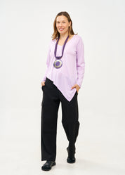 V-neck T-shirt, soft purple fabric