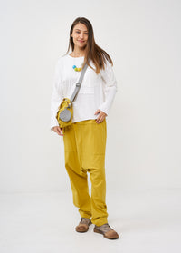 Mustard high waist baggy pants - 03