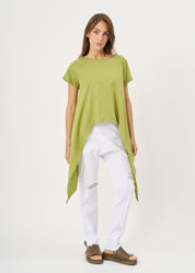 Green short sleeve shirt with long sides