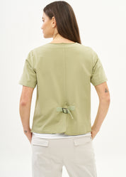 Green ribbon combination t-shirt top