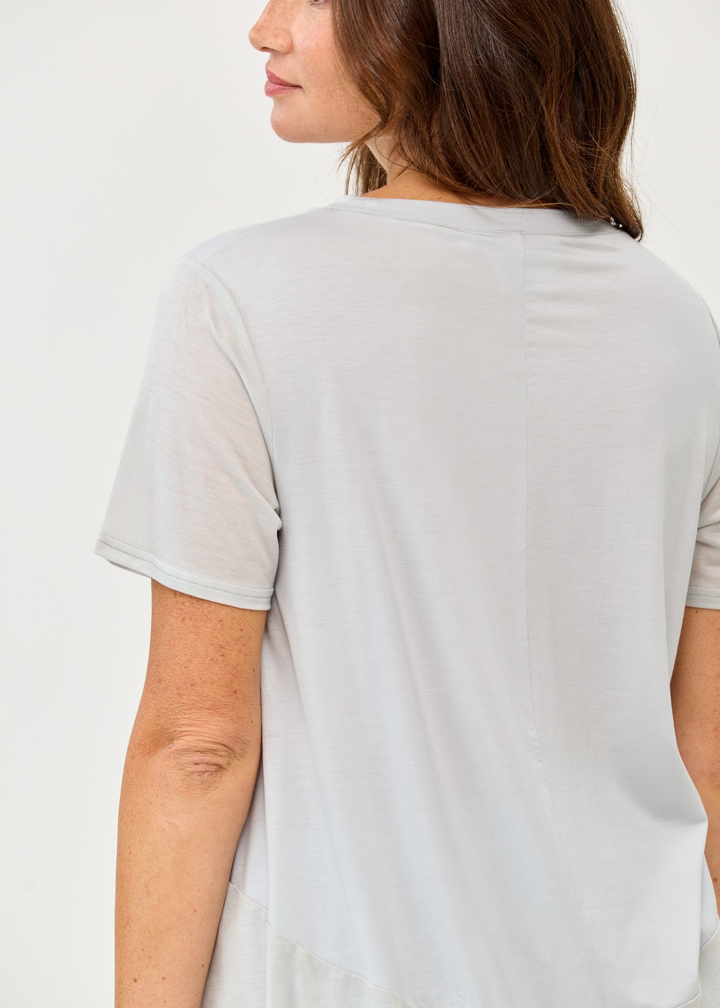 Short-sleeved shirt, cut pocket, light blue thin fabric combination