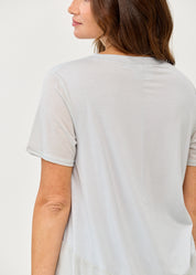 Short-sleeved shirt, cut pocket, light blue thin fabric combination