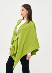 Green cape with diagonal closure