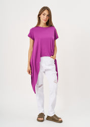 Long sleeve shirt with purple sides