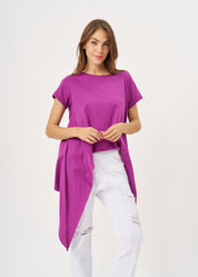 Long sleeve shirt with purple sides