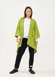 Green cape with diagonal closure