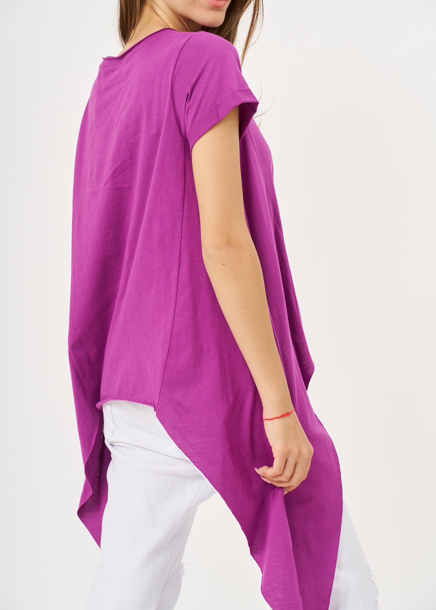 Long sleeve shirt with purple sides