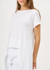White short sleeve shirt with long sides