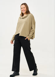 Brown glitter turtleneck shirt