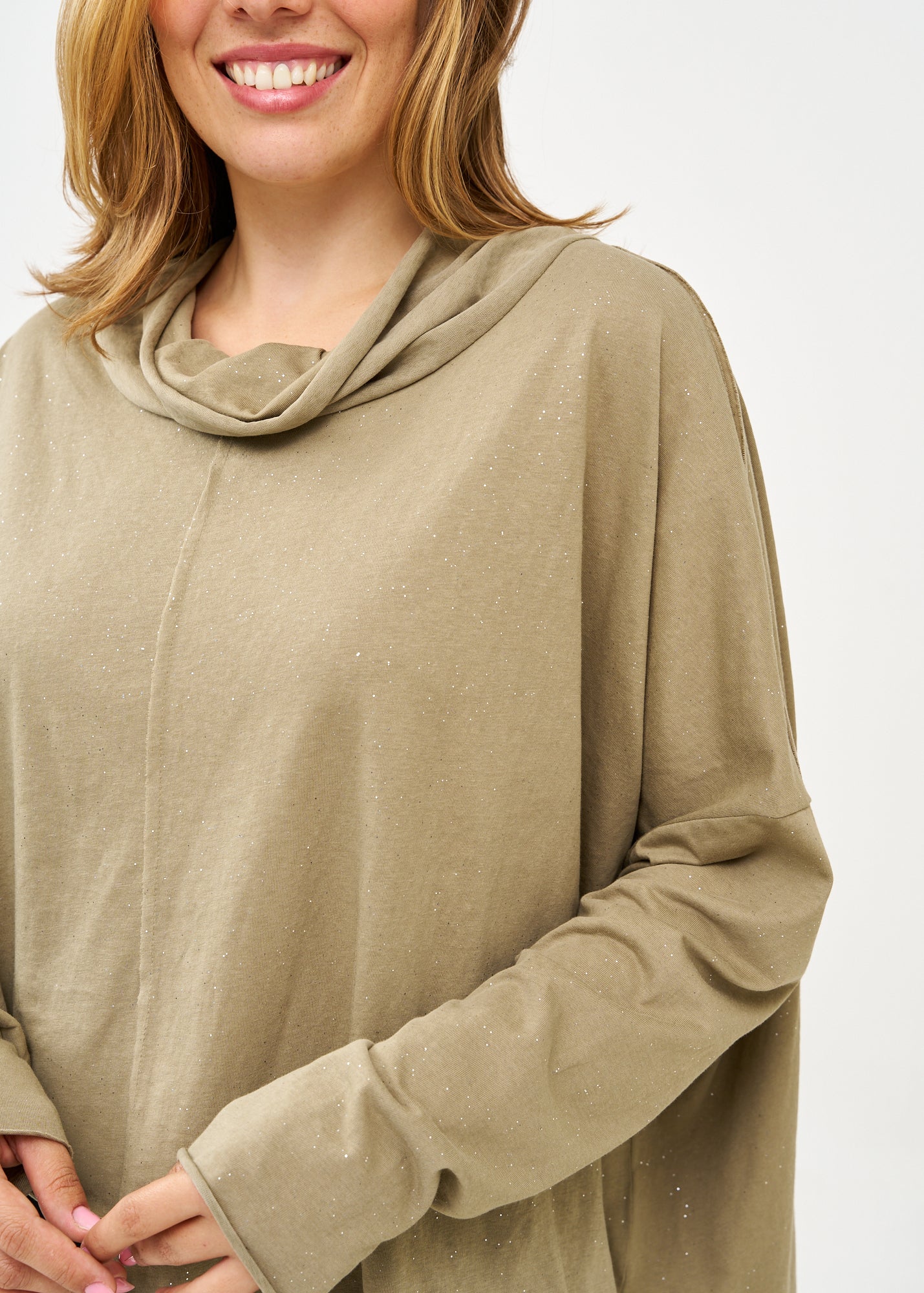 Brown glitter turtleneck shirt