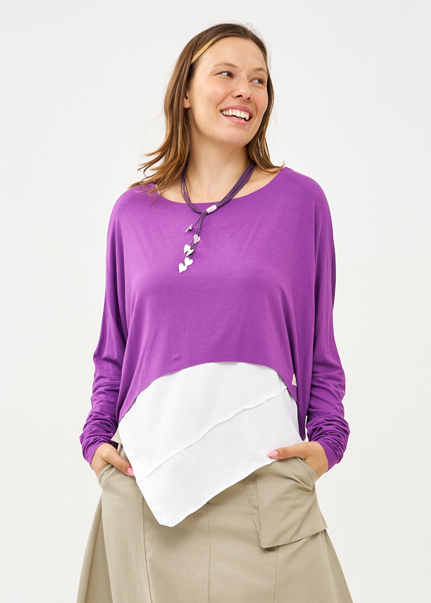 Purple slim long sleeve shirt 
