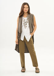 Dark grey open-front jersey vest