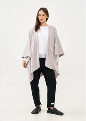 Cape with diagonal closure, light gray