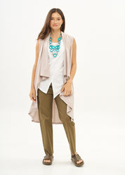 Stone jersey vest with no fastening