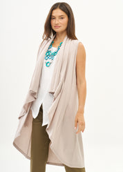 Stone jersey vest with no fastening