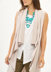 Stone jersey vest with no fastening