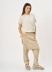 Stone Button-Down Shirt with Twisted Closure