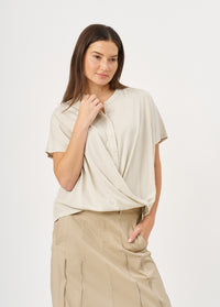 Stone Button-Down Shirt with Twisted Closure - 99