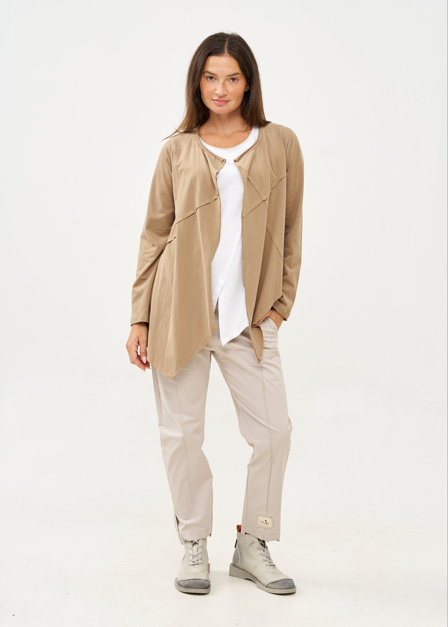 Brown long sleeve slim open top