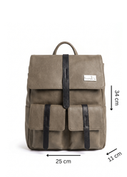 Backpack with front pockets, gray color combination