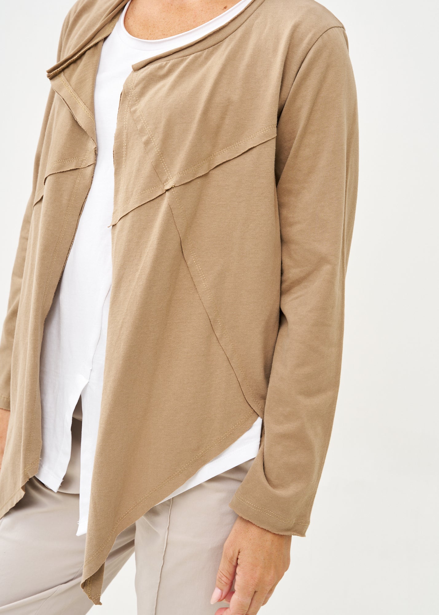 Brown long sleeve slim open top