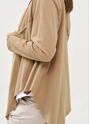 Brown long sleeve slim open top