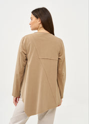 Brown long sleeve slim open top