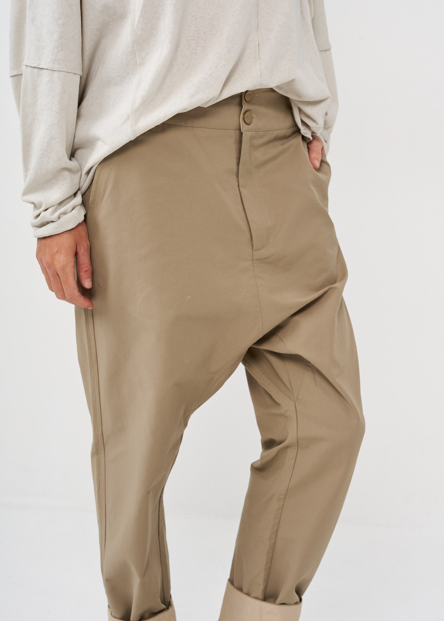 Boy cuff pants, brown color combination