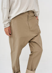 Boy cuff pants, brown color combination