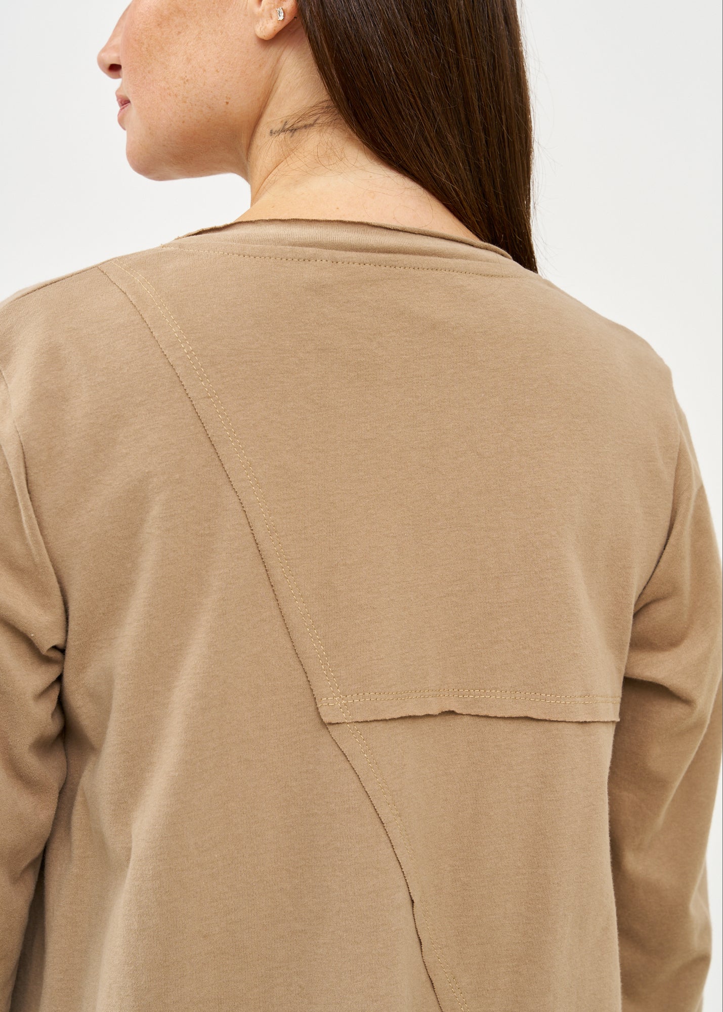 Brown long sleeve slim open top