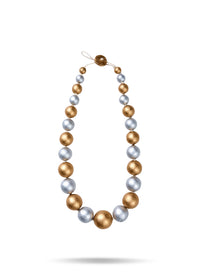Handmade short wood chip necklace, gold  - 99