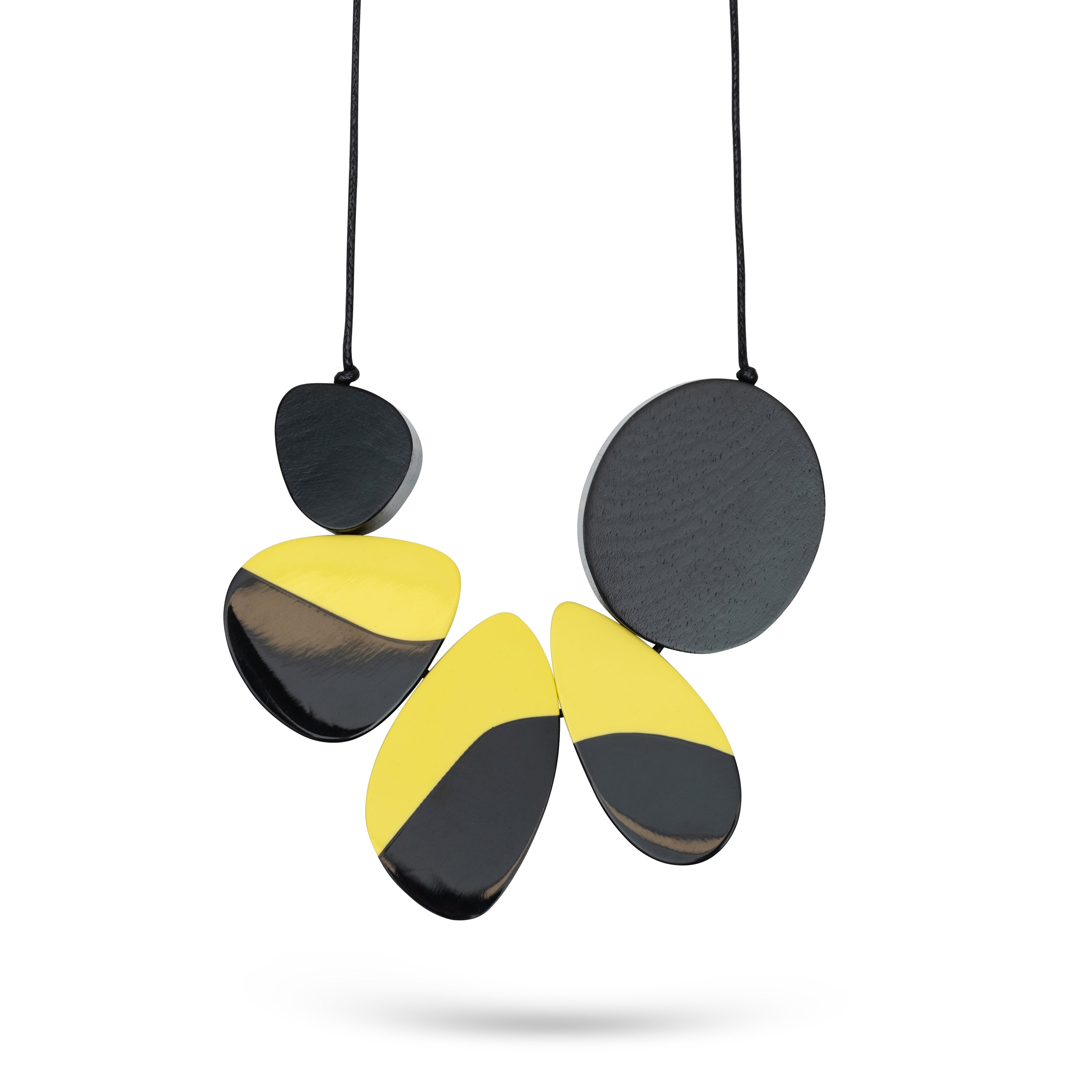 Discs handmade necklace in a combination of two yellow colors