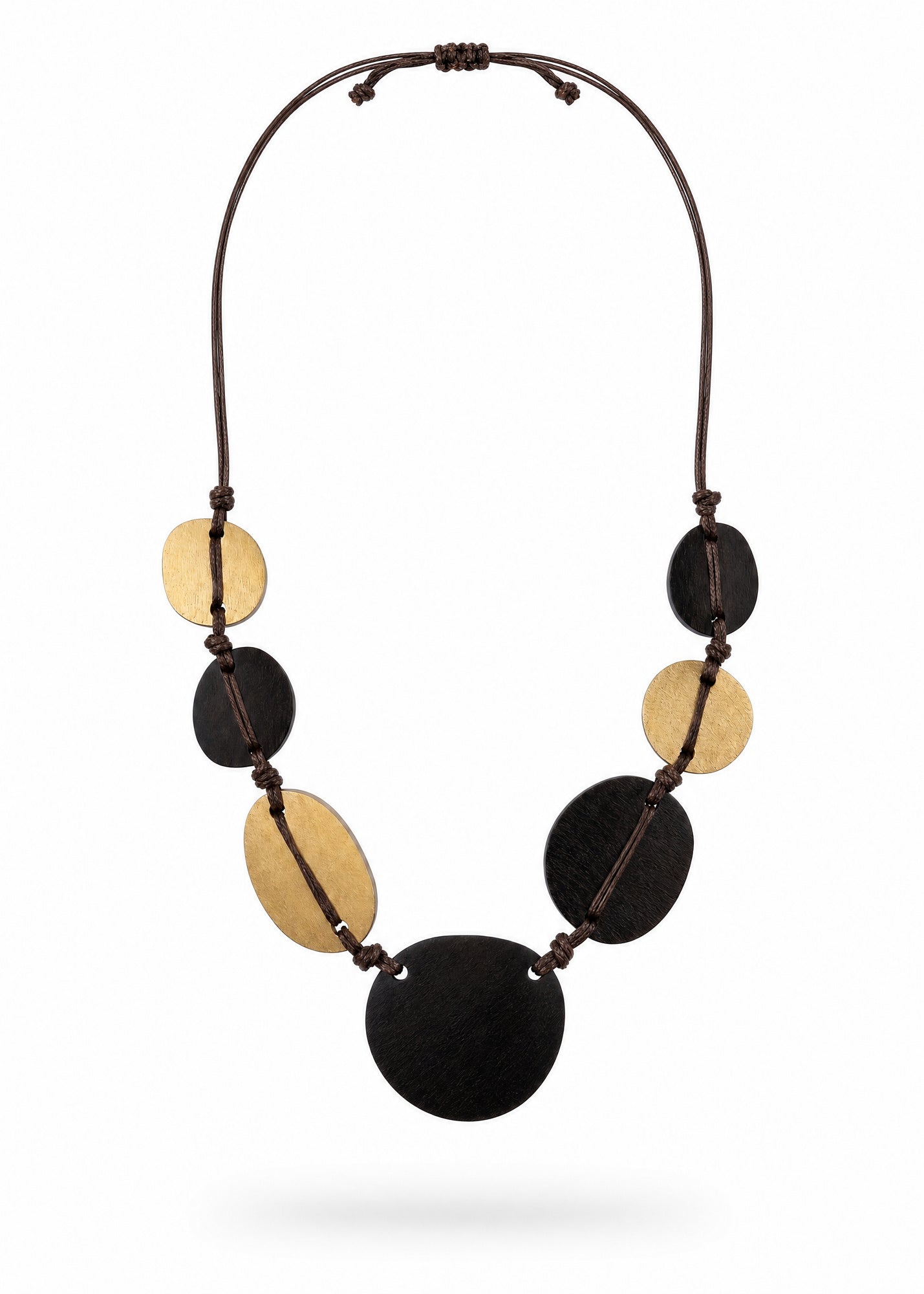 Brown wooden bead necklace