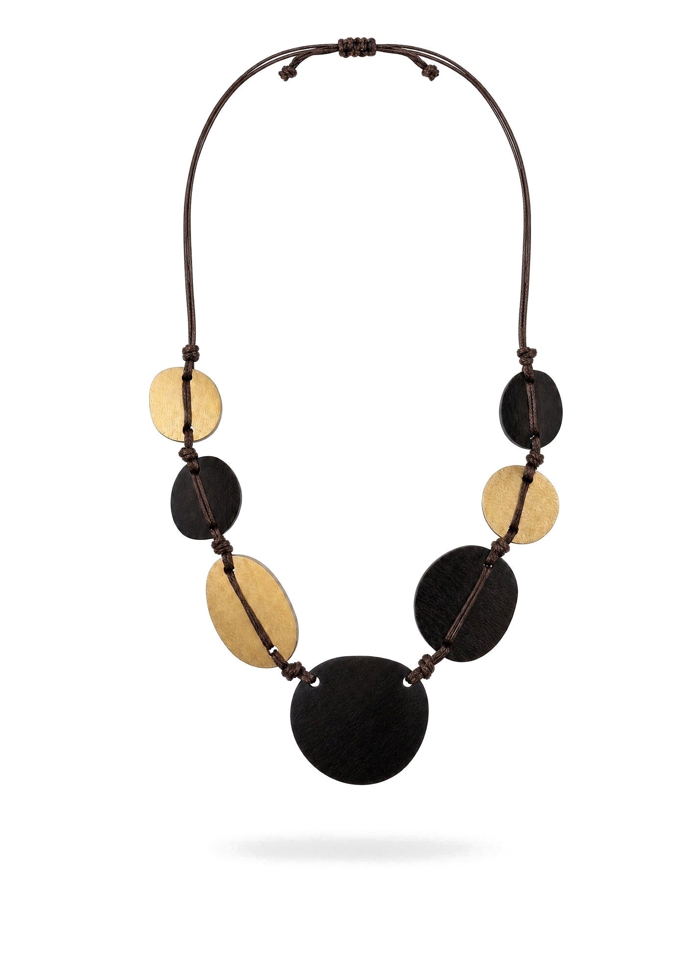 Brown wooden bead necklace