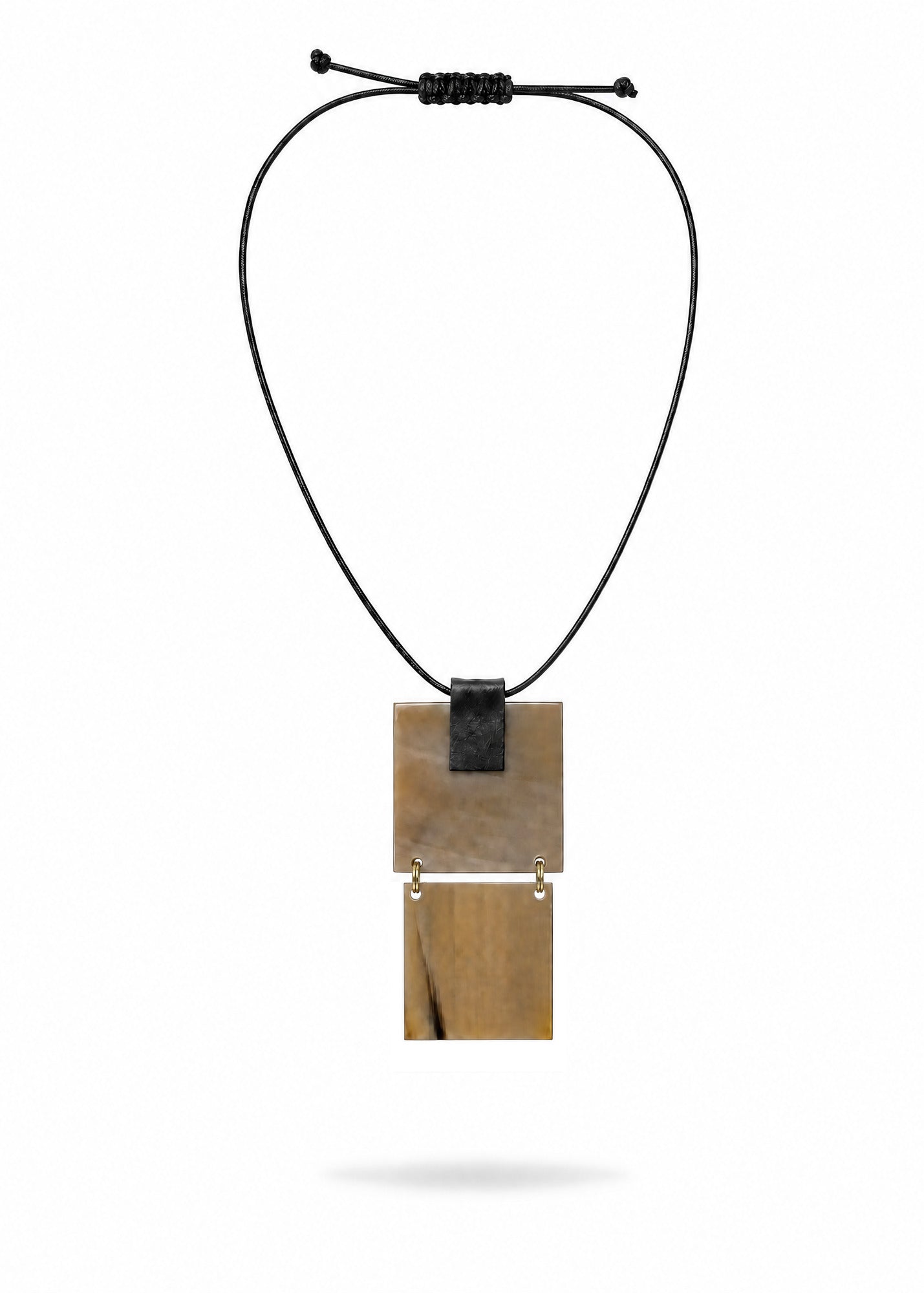 Black rectangle shell necklace