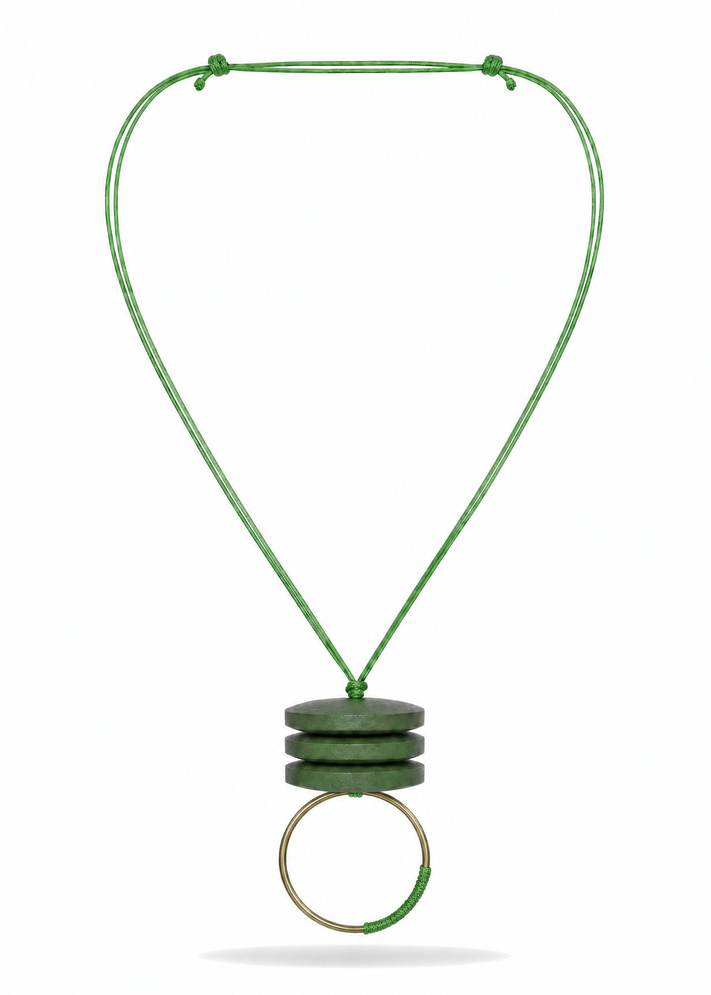 Green large ring necklace