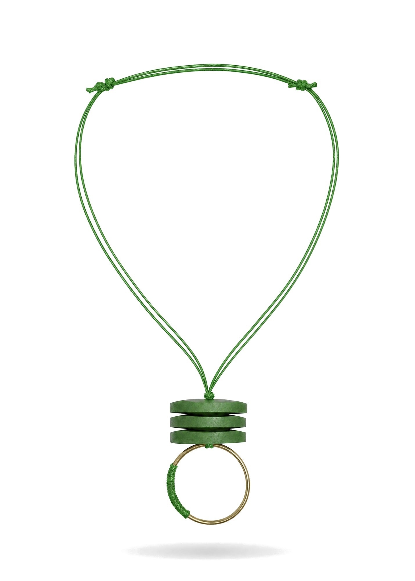 Green large ring necklace