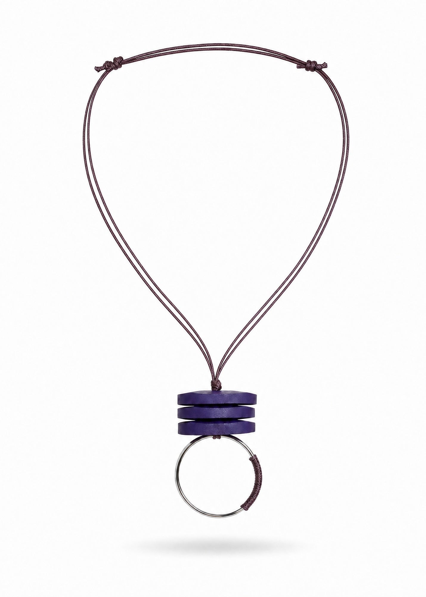 Purple large ring necklace