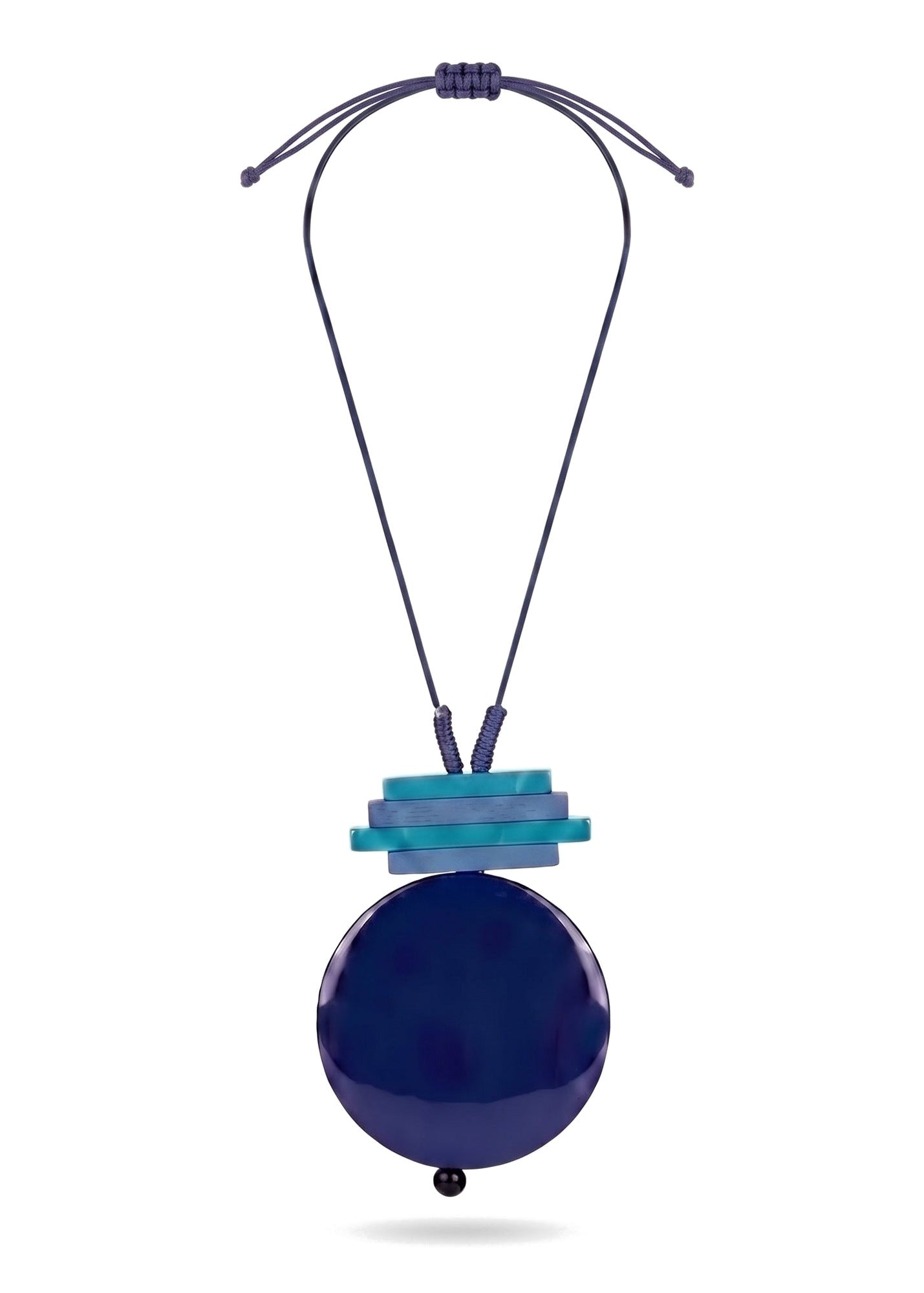 Turquoise large bead and discs necklace