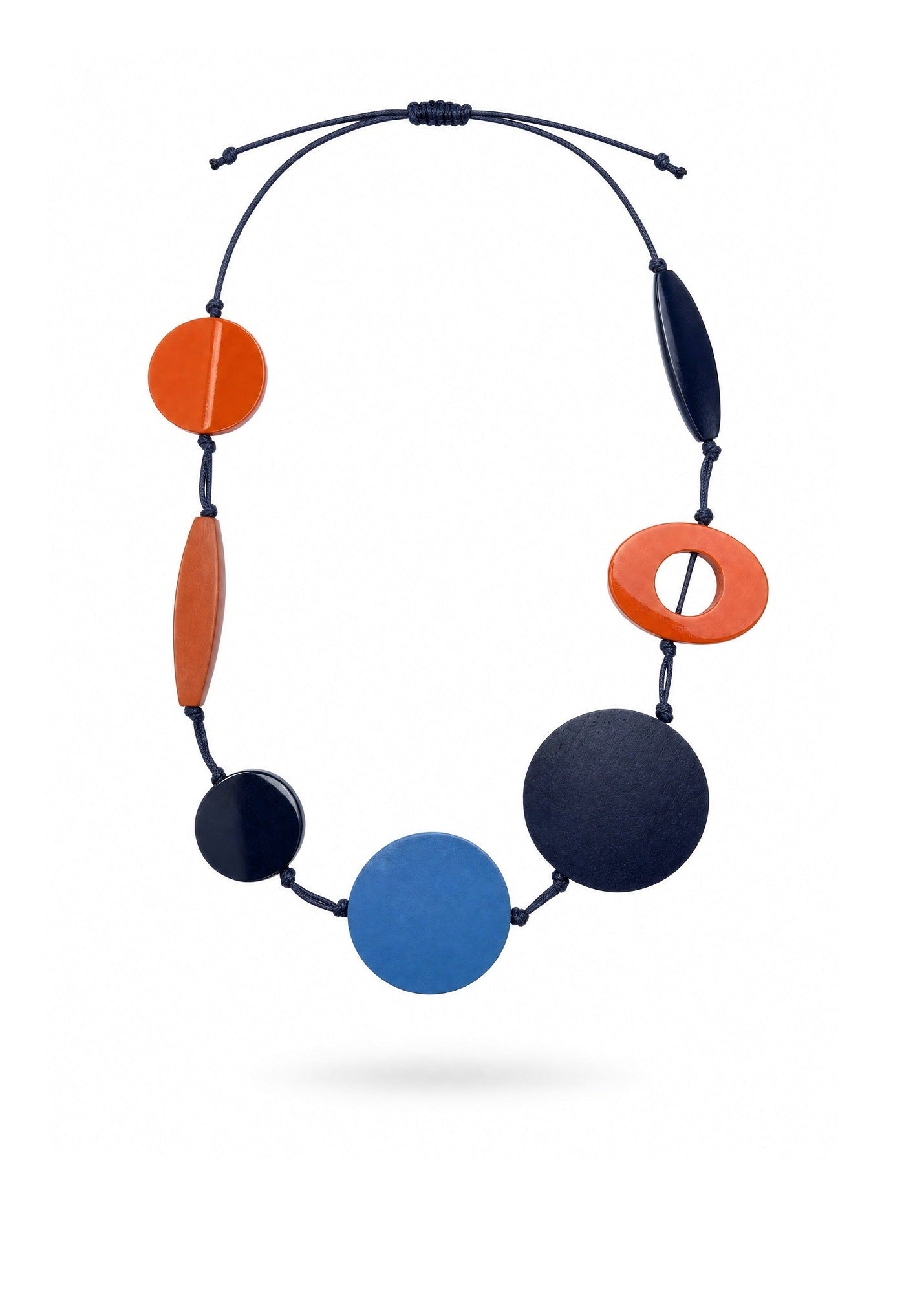 Blue mixed bead necklace